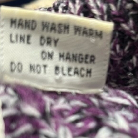 Vintage Segments Men's Purple Marled Crewneck Chunky Knit Pullover Sweater - Picture 9 of 9